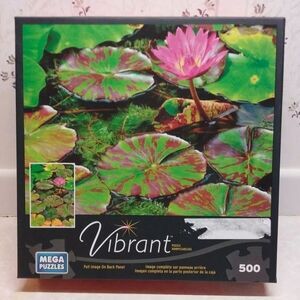 Vibrant WATER LILY 500 Piece Puzzle by Mega Puzzles New unopened